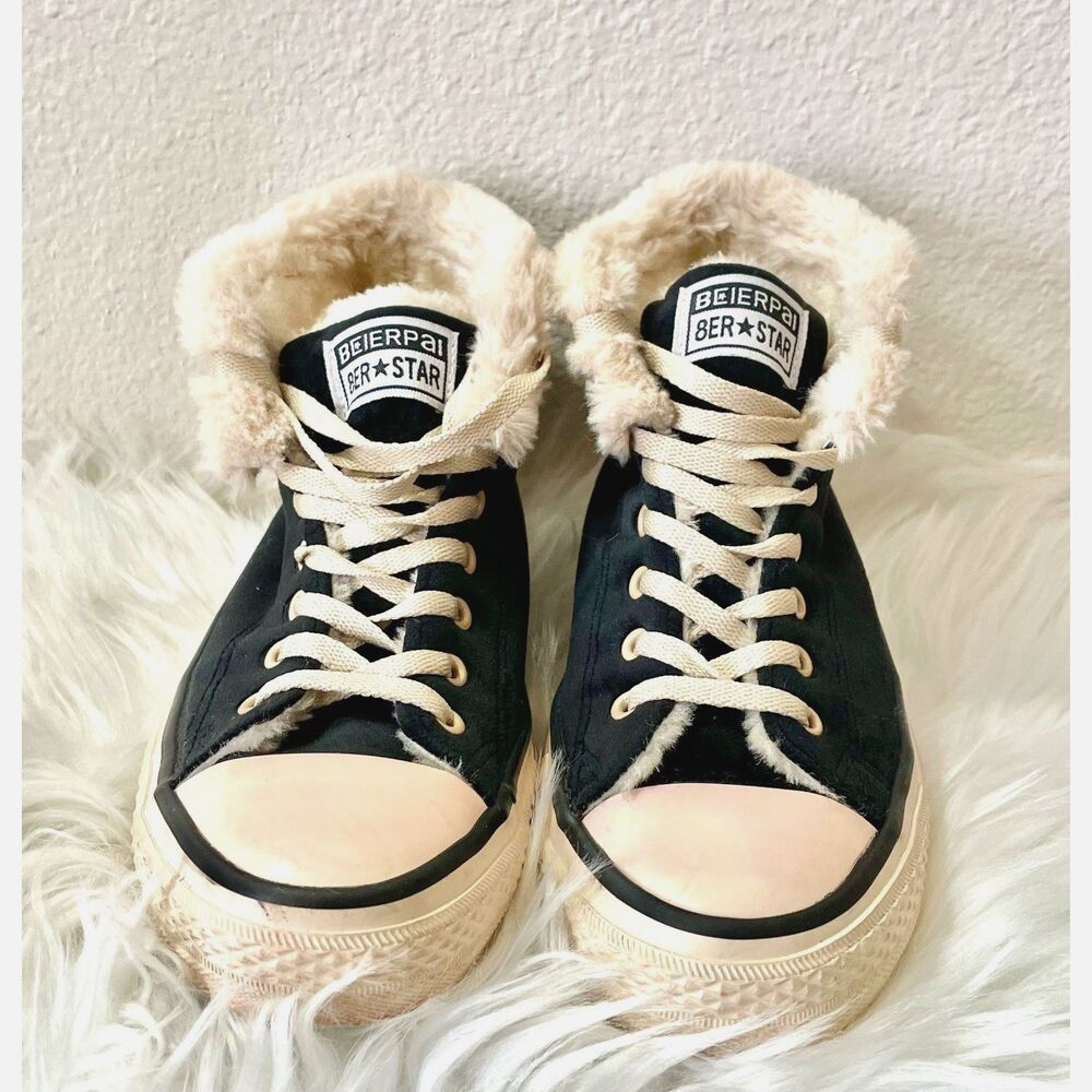 Beierpai 8ER Women's Black Sued Hightop Sneaker Shoes Size 43 EU.